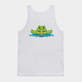 Crocodile at Swimming in Water Tank Top